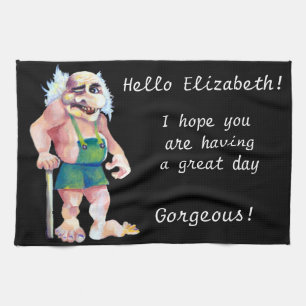 Skandinavier Funny Looking LoveTroll Geschirrtuch