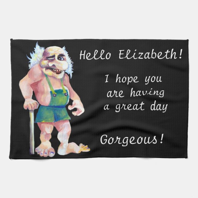 Skandinavier Funny Looking LoveTroll Geschirrtuch (Horizontal)