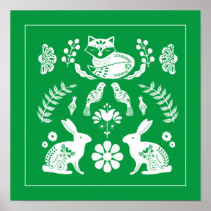 Skandinavier Garten der Sonnenfockenblume Poster