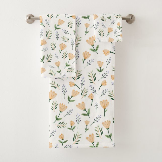 Skandinavier Gelbe Flora Badhandtuch Set (Insitu)