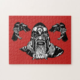 Skandinavier-Gott Odin mit seinem Ravens Puzzle