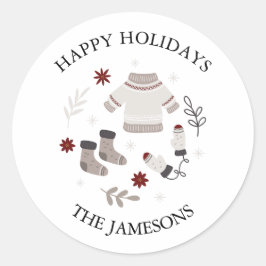 Skandinavier Happy Holidays Aufkleber für Geschenk