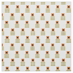Skandinavier-inspiriertes orange Blumenmuster Stoff