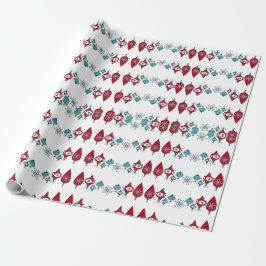 Skandinavier Nordic Christmas Red Blue Ornaments Geschenkpapier