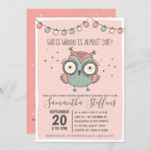 Skandinavier Pink Whoo ist Due Owl Baby Dusche