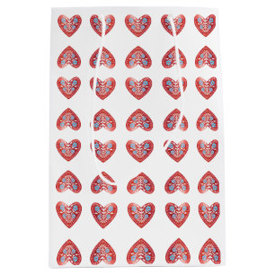 Skandinavier Red Heart Mittlerer Geschenkbeutel Mittlere Geschenktüte