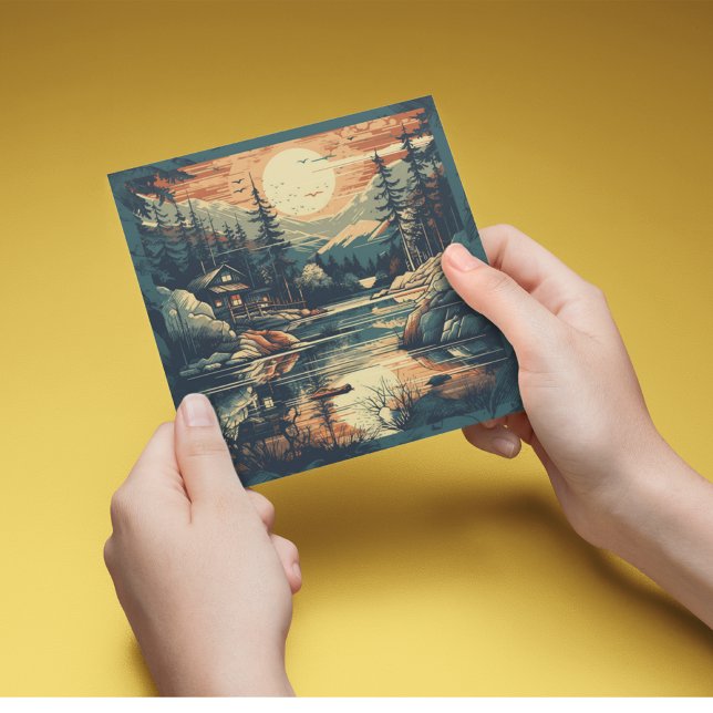 Skandinavier Retro Art Zuhause Feiertagskarte (Von Creator hochgeladen)