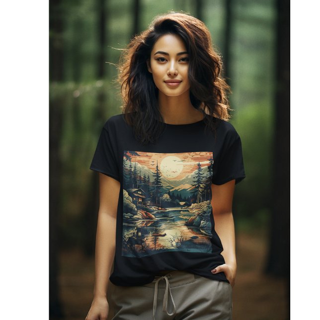 Skandinavier Retro Art Zuhause T-Shirt (Von Creator hochgeladen)