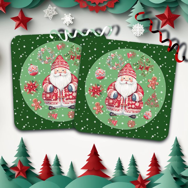 Skandinavier Santa Claus Green Getränkeuntersetzer (Von Creator hochgeladen)