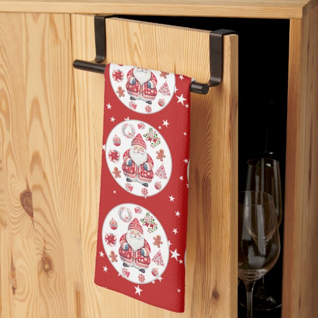 Skandinavier Santa Claus Red Geschirrtuch (Drittel gefaltet)