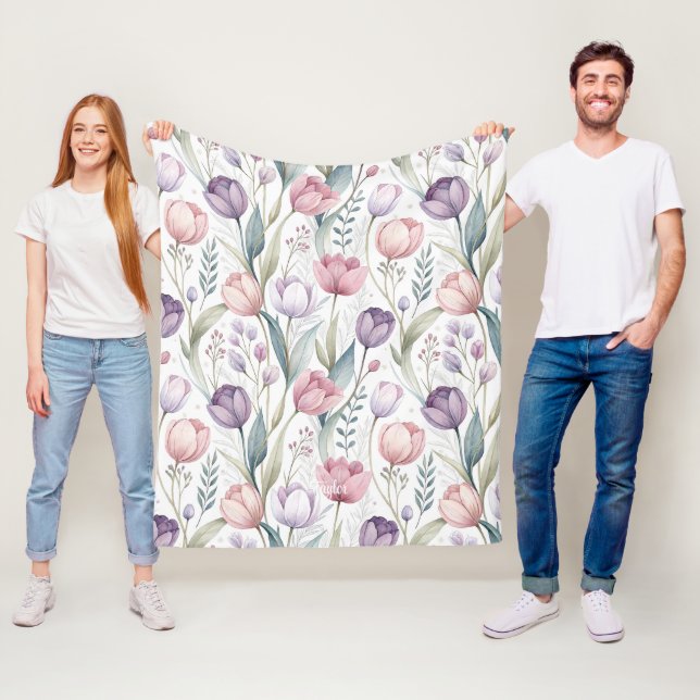 Skandinavier Tulip Blumenmuster Fleecedecke (Beispiel)