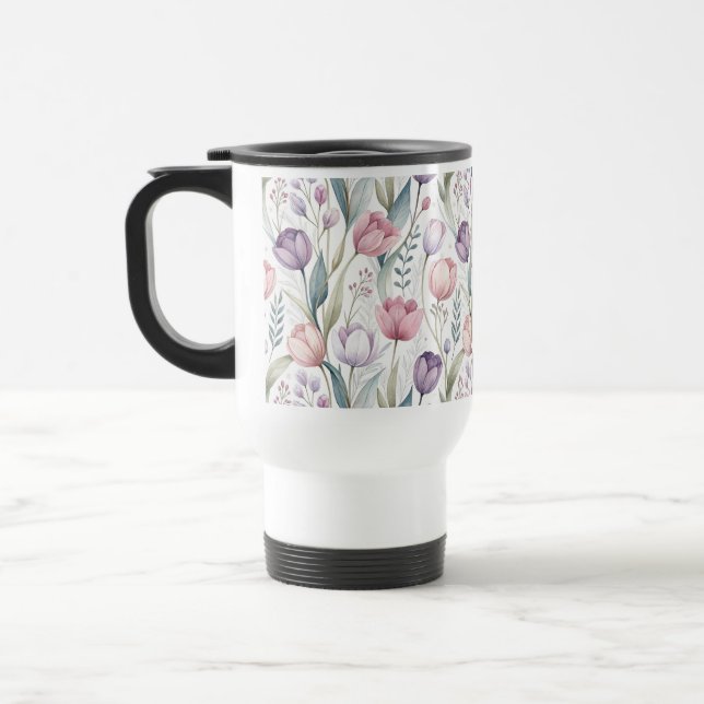 Skandinavier Tulip Blumenmuster Reisebecher (Links)