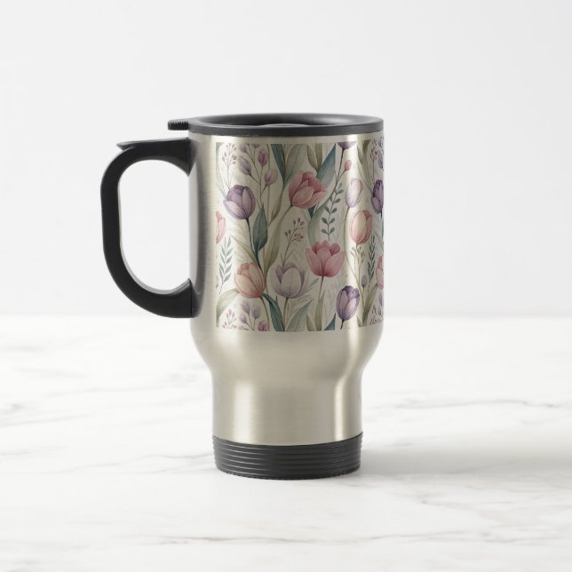 Skandinavier Tulip Blumenmuster Reisebecher (Links)