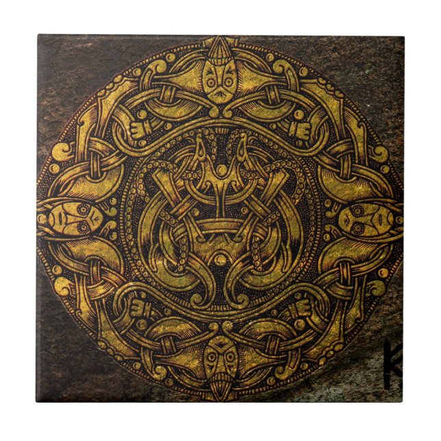 SKANDINAVIER-VINTAGE KUNST FLIESE (Vorderseite)