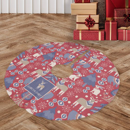 Skandinavier Wald Winter Personalisiert Polyester Weihnachtsbaumdecke