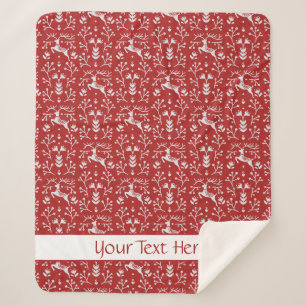 Skandinavier Weißer Rentier Weihnachtsfest Sherpadecke