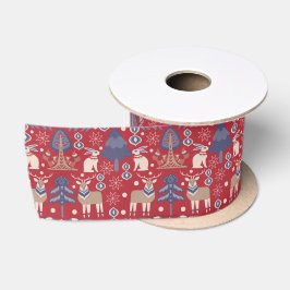 Skandinavier Woodland Weihnachtstier Satinband