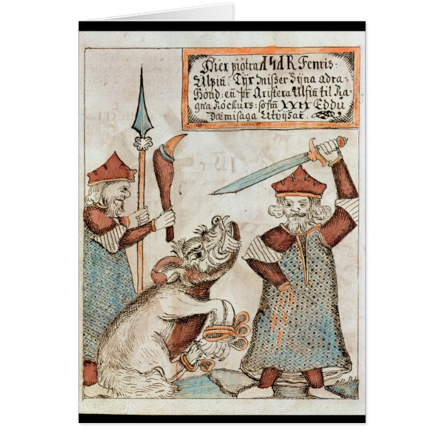 Skandinaviergott Tyr, der seine Hand zum (Vorne)