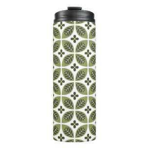 Skandinavisch Blumig: Nahtloses Vintage-Design. Thermosbecher