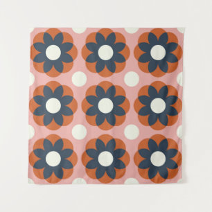 Skandinavisch Blumig: Vintage Nahtloses Design Wandteppich