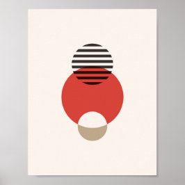 Skandinavische Abstrakt geometrische Rundkunst Poster