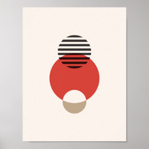 Skandinavische Abstrakt geometrische Rundkunst Poster