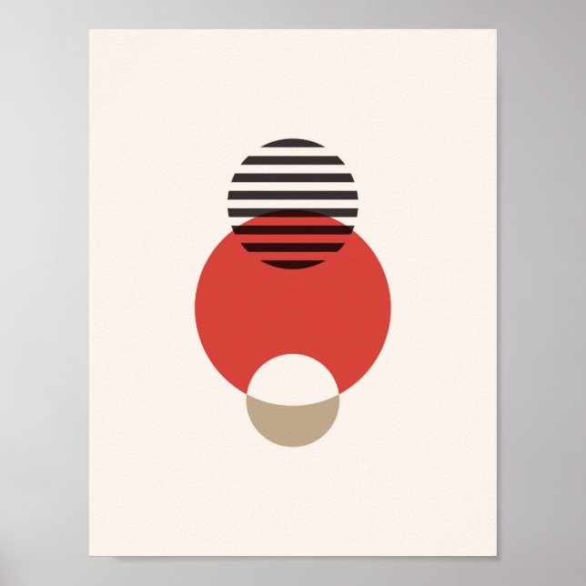 Skandinavische Abstrakt geometrische Rundkunst Poster (Vorne)