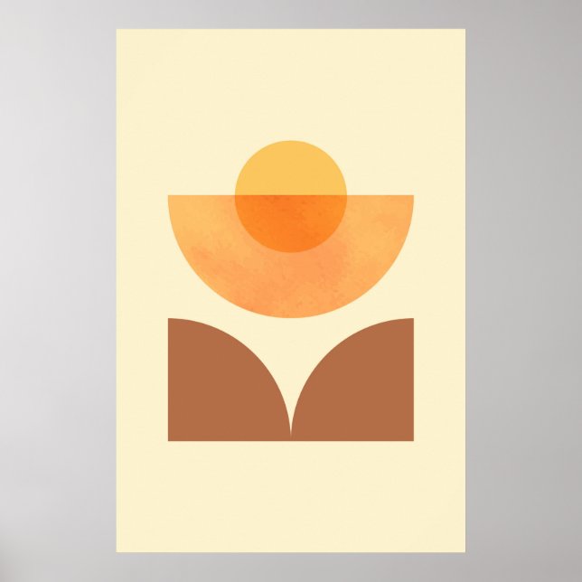 Skandinavische Abstrakt geometrische Zirkel Poster (Vorne)