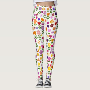 Skandinavische Art-Blumen-großes Muster Leggings