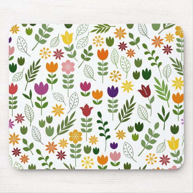 Skandinavische Art-Flora u. Fauna-großes Muster Mousepad (Vorne)