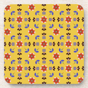 Skandinavische Art-geometrisches Blumenmuster Getränkeuntersetzer