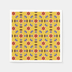 Skandinavische Art-geometrisches Blumenmuster Serviette
