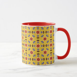 Skandinavische Art-geometrisches Blumenmuster Tasse