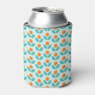 Skandinavische Art-geometrisches orange Muster Dosenkühler