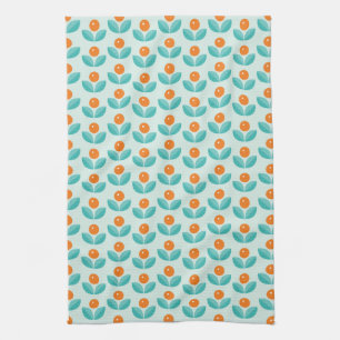 Skandinavische Art-geometrisches orange Muster Geschirrtuch