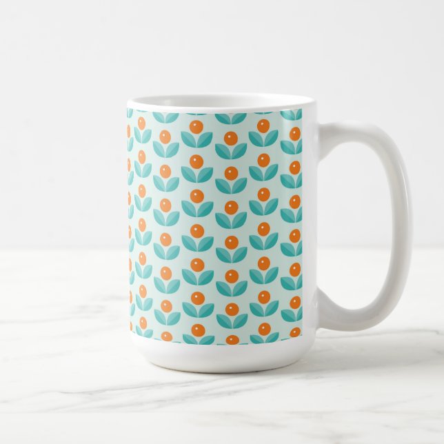 Skandinavische Art-geometrisches orange Muster Kaffeetasse (Rechts)
