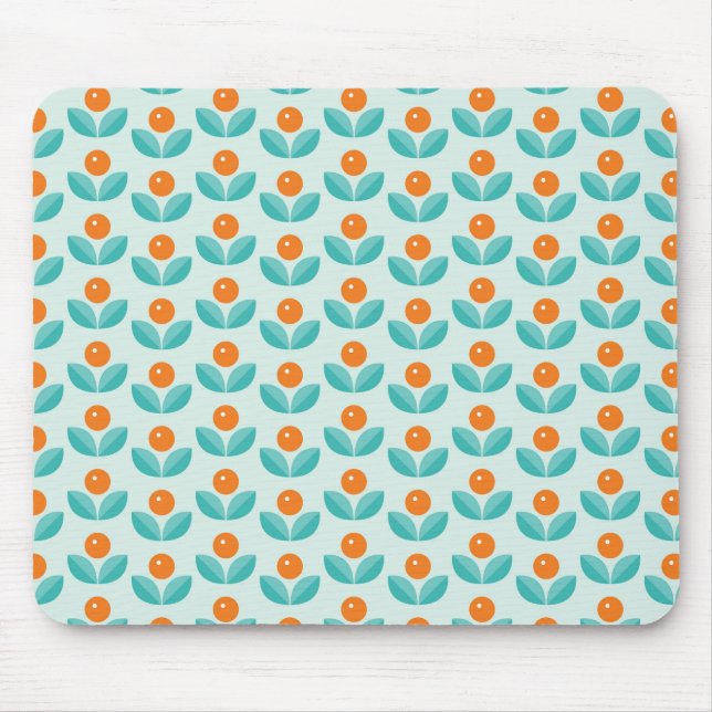 Skandinavische Art-geometrisches orange Muster Mousepad (Vorne)