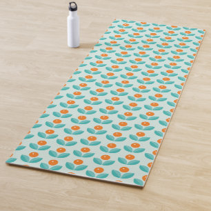 Skandinavische Art-geometrisches orange Muster Yogamatte