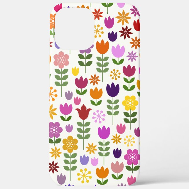Skandinavische Blume Großes Muster Case-Mate iPhone Hülle (Rückseite)