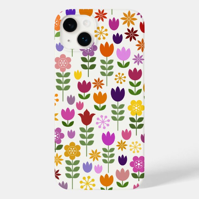 Skandinavische Blume Großes Muster Case-Mate iPhone Hülle (Rückseite)