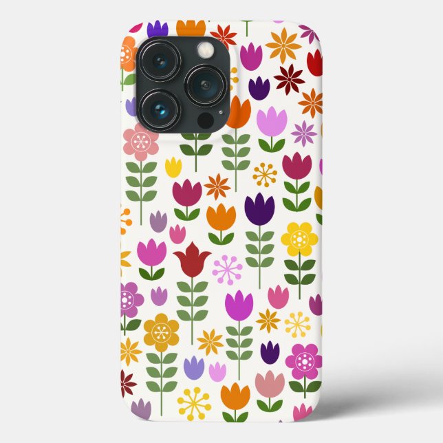 Skandinavische Blume Großes Muster Case-Mate iPhone Hülle (Rückseite)