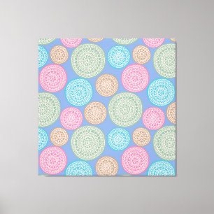 Skandinavische Blume Mandalas Muster 1 Leinwanddruck