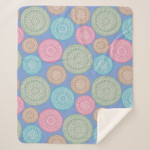 Skandinavische Blume Mandalas Muster 1 Sherpadecke
