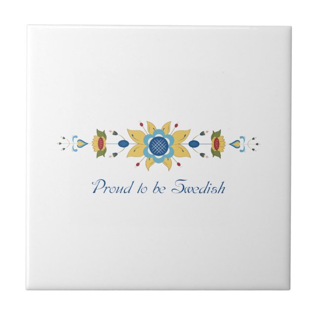 skandinavische Blumengrenze Fliese (Vorderseite)