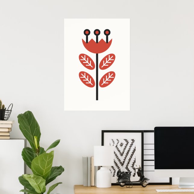 skandinavische Blumenkunst Poster (Heimbüro)