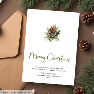 Skandinavische botanische gemütliche Weihnachtsgrü Feiertagskarte