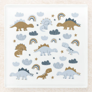 Skandinavische Dinosaurier, Sterne, Regenbögen, Il Glasuntersetzer