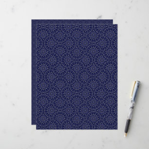 Skandinavische Ditsy Winter Navy & Gold Art Deco
