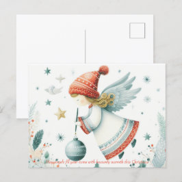Skandinavische Eleganz spiritueller Weihnachtsgel Postkarte
