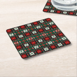 Skandinavische Fair Isle Weihnachts Edition 3 Rechteckiger Pappuntersetzer